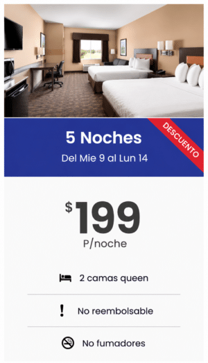 Habitación - 5 noches (Mie 9 al Lun 14)