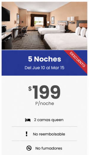 Habitación - 5 noches (Jue 10 al Mar 15)
