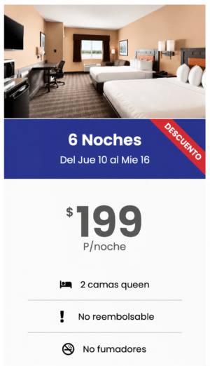 Habitación - 6 noches (Jue 10 al Mie 16)